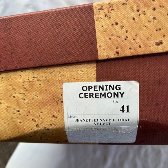 Opening Ceremony Jeanette Black & Blue Velvet Floral High Heel Sandals 41 EU - Picture 13 of 14